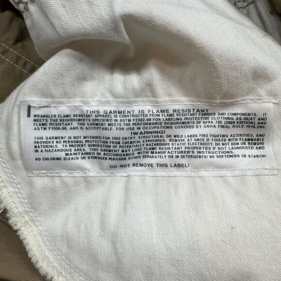 Wrangler Advanced Comfort Jeans Men’s 33x34 Tan Cotton Fire Resistance Carpenter - Picture 12 of 12